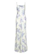 Eliza Tie Back Slip Maxi Dress Maxiklänning Festklänning Blue Malina