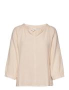 Osapw Bl Tops Blouses Long-sleeved Beige Part Two