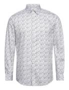 Slhslimsoho-Aop Mix Shirt Ls B Tops Shirts Casual White Selected Homme