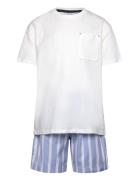 Striped Cotton Short Pyjamas Pyjamas Set Blue Mango