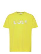 Short Sleeves Tee-Shirt Tops T-shirts Short-sleeved Yellow BOSS