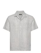 Elio Linen Melange Shirt Tops Shirts Short-sleeved Grey J. Lindeberg
