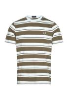 Stripe T-Shirt Tops T-shirts Short-sleeved Green Fred Perry