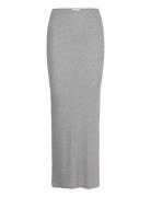 Perla Grey Melange Skirt Lång Kjol Grey ALOHAS