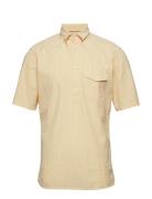 Men's Shirt: Casual Poplin Designers Shirts Short-sleeved Orange Eton