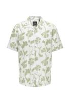 ONLY & SONS Onsdash Life Reg Visc Aop Ss Shirt Noos Grön