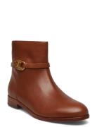 Lauren Ralph Lauren Briela Burnished Leather Bootie Brun