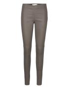 Memekb Leather Pants Bottoms Trousers Leather Leggings-Byxor Grey Kare...