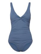 Panos Emporio Simi Solid Swimsuit Baddräkt Badkläder Blue Panos Empori...