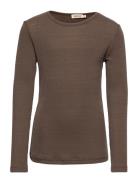 Tamra Tops T-shirts Long-sleeved T-shirts Brown MarMar Copenhagen