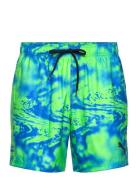 Puma Swim Men Printed Mid Shorts 1P Badshorts Green Puma Swim