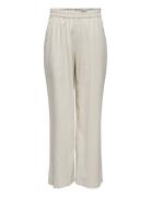 Onltokyo Life Hw Linen Blend Pnt Noos Bottoms Trousers Wide Leg Cream ...