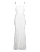 Floral Cowl Neck Dress Maxiklänning Festklänning White Gina Tricot