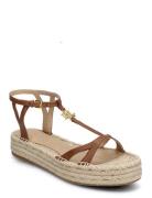 Payton Burnished Leather Espadrille Sandalette Med Klack Espadrilles B...