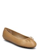 Jayna Nappa Leather Driver Flat Ballerinaskor Ballerinas Beige Lauren ...