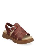 Clairemont Way Fisherman Sandal Dark Red Full Grain Platta Sandaler Bu...