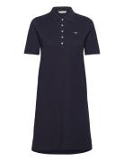 Slim Shield Ss Pique Polo Dress Kort Klänning Navy GANT