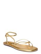 Mango Metallic Strap Sandals Guld