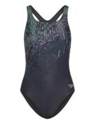 Speedo Womens Digital Printed Medalist 1 Pc Svart