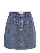 Nmlala Hw Denim Skirt Vi471Mb Kort Kjol Blue NOISY MAY