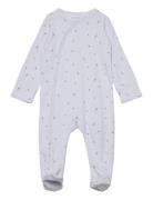 Nightsuit W. Feet Rib Pyjamas Sie Jumpsuit Blue Fixoni