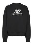 New Balance Sport Essentials French Terry Logo Crew Svart