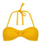 Crinkle Bandeau Swimwear Bikinis Bikini Tops Bandeau Bikinitops Yellow...