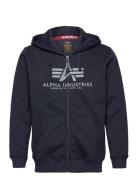 Basic Zip Hoody Designers Sweat-shirts & Hoodies Hoodies Navy Alpha In...