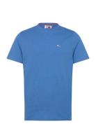 Tjm Slim Rib Detail Tee Tops T-shirts Short-sleeved Blue Tommy Jeans