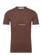 Institutional Tee Tops T-shirts Short-sleeved Brown Calvin Klein Jeans