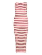 Super Stretch Tube Dress Knälång Klänning Red Gina Tricot