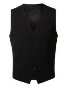 Slhslim-Mylologan Black Waistcoat B Noos Väst Black Selected Homme