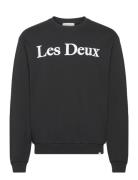 Charles Sweatshirt Tops T-shirts Short-sleeved Black Les Deux