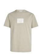 Calvin Klein Cut Out Shadow Logo T-Shirt Beige