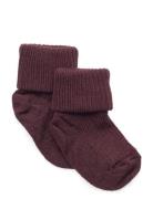 Mp Denmark Wool Rib Baby Socks Burgundy