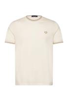 Twin Tipped T-Shirt Designers T-shirts Short-sleeved Cream Fred Perry