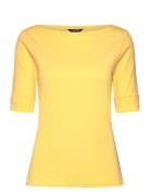 Lauren Ralph Lauren Stretch Cotton Boatneck Tee Gul