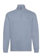 Estate-Rib Half-Zip Pullover Tops Knitwear Half Zip Jumpers Blue Polo ...