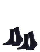 Basic Pure So 2P Lingerie Socks Regular Socks Navy Esprit Socks
