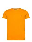 Stretch Slim Fit Tee Tops T-shirts Short-sleeved Orange Tommy Hilfiger