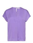 Rindaiw Top Tops Blouses Short-sleeved Purple InWear