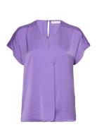 Rindaiw Top Tops Blouses Short-sleeved Purple InWear
