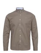 Oxford Stretch Plain L/S Tops Shirts Casual Khaki Green Clean Cut Cope...