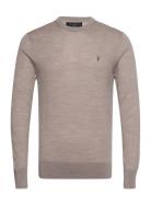 Mode Merino Crew Tops Knitwear Round Necks Beige AllSaints