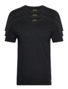 Slim Crewneck 3-Pack Tops T-shirts Short-sleeved Black Polo Ralph Laur...