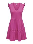Onlmay Life Cap Sleeves Frill Dress Jrs Kort Klänning Pink ONLY