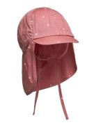 Summer Hat W. String Solhatt Pink En Fant