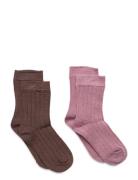 Ankle Sock - Rib Sockor Strumpor Multi/patterned Minymo