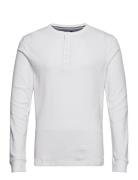 Solid Gradad W Contrast Fabric L/S Tops T-shirts Long-sleeved White Li...