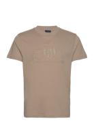 GANT Reg Tonal Shield Ss T-Shirt Beige